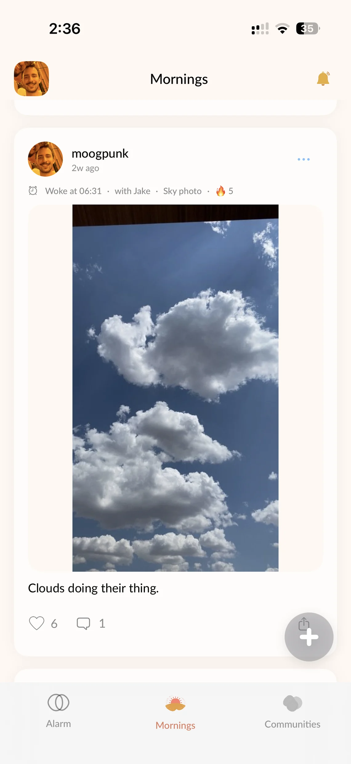 Sky photo post with a friend