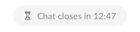 Chat closes in 12 minutes 47 seconds