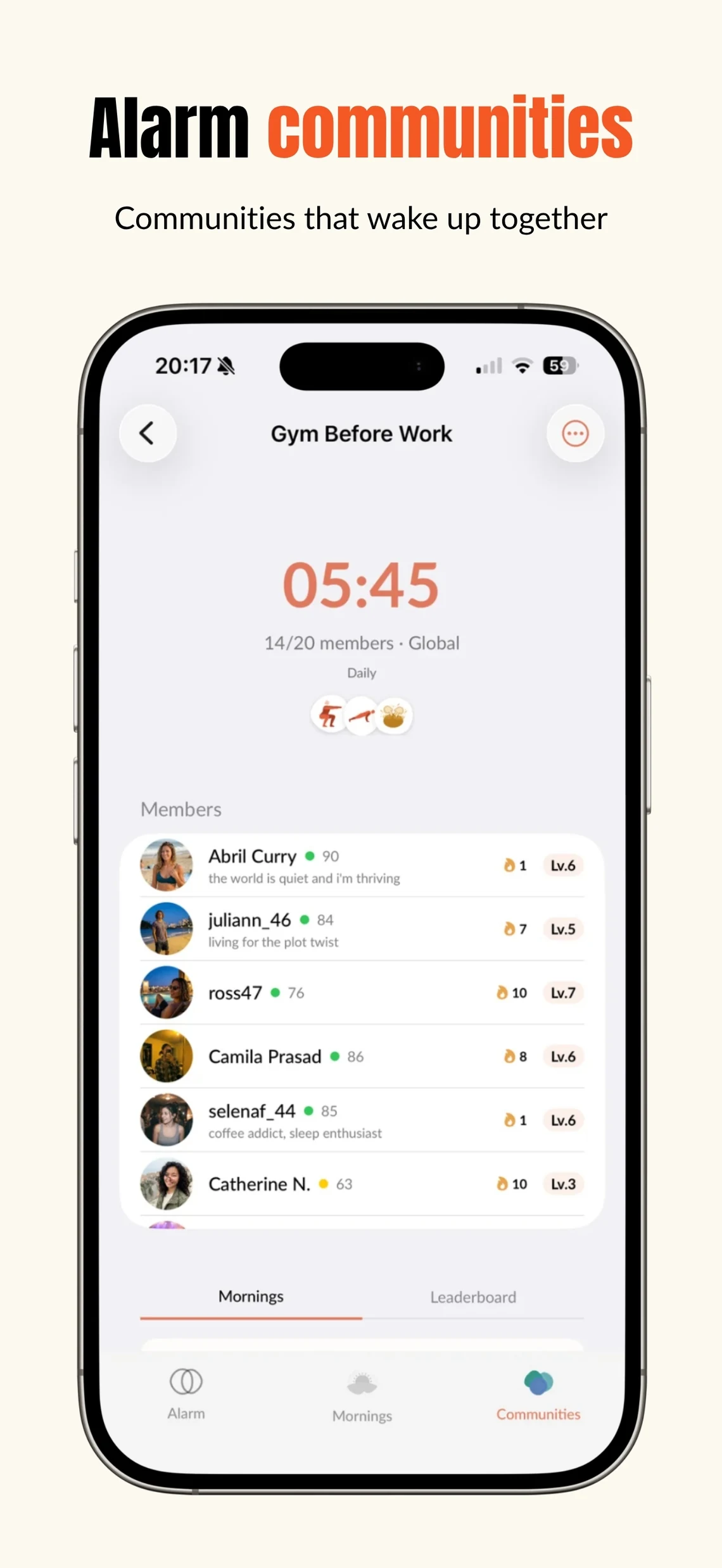 Alarm communities that wake up together