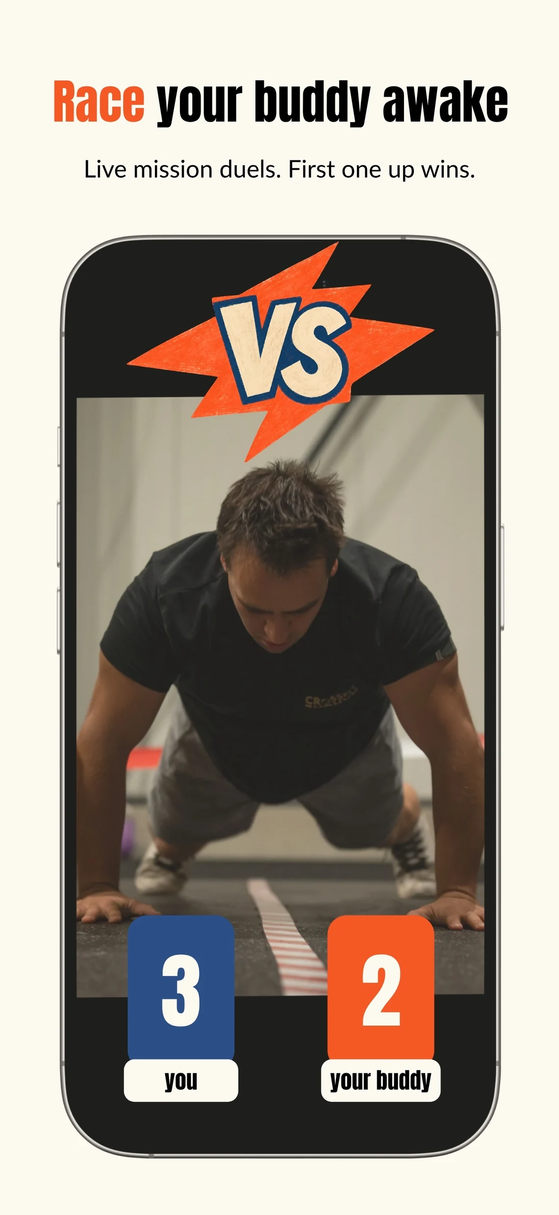 Race your buddy awake with live mission duels