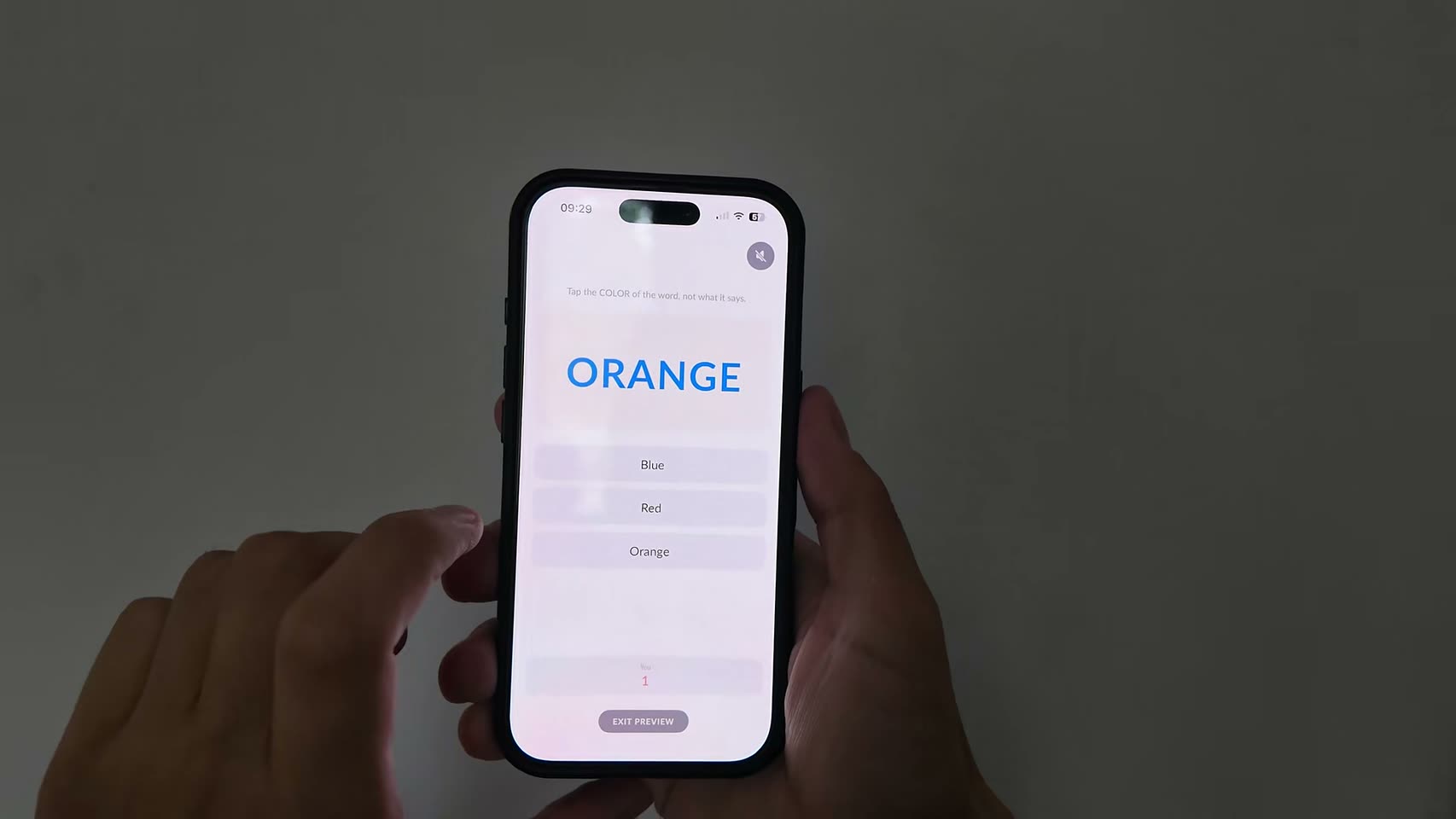 Tap the Color mission in the Alarm Mate app