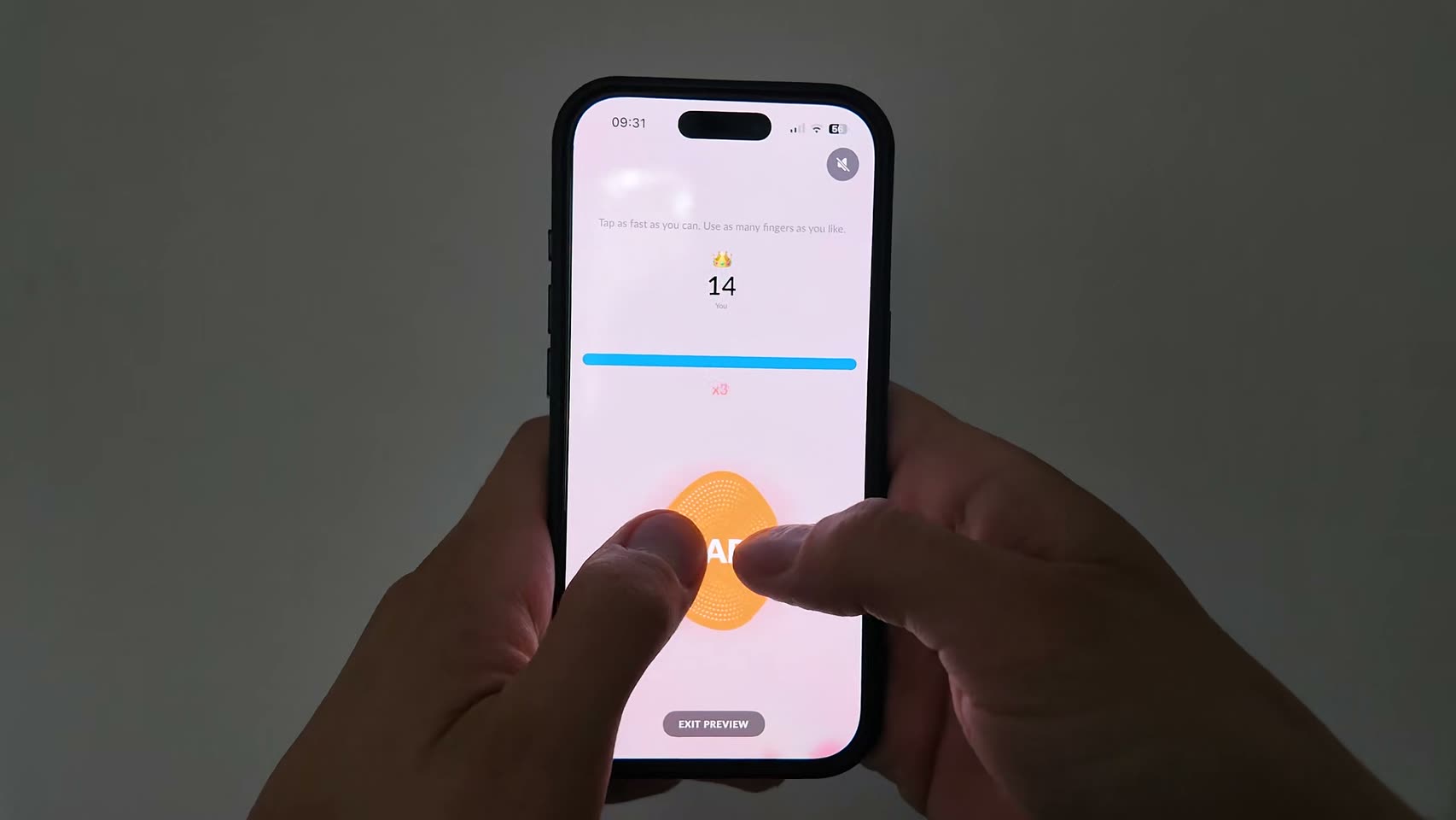 Tap the Button mission in the Alarm Mate app